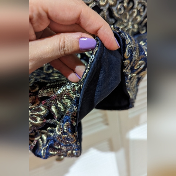 L'atiste - Amy sequin navy blue with floral design - Picture 8 of 9